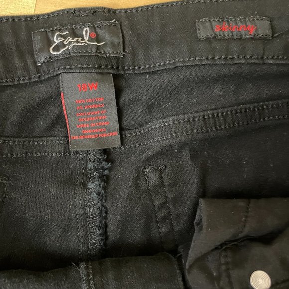 Earl Jeans Women’s 18W Black Skinny Jeans Mid Rise Stretch Plus Size Denim - Picture 8 of 8
